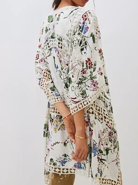 Anthropologie Other - Anthropologie clea crochet floral kimono / boho floral lace duster